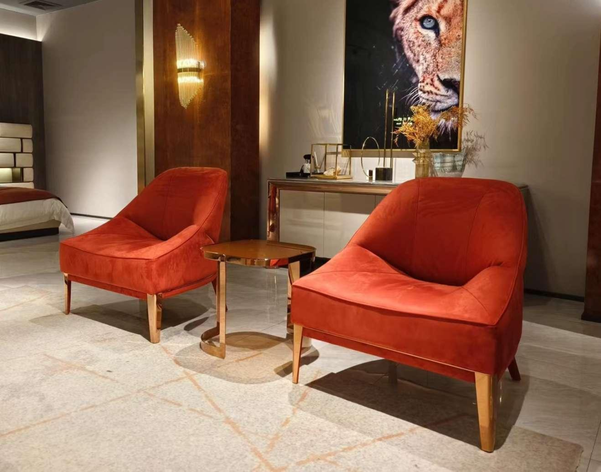 Red Velvet Chair Lounge Chair