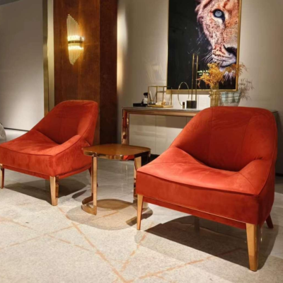 Red Velvet Chair Lounge Chair