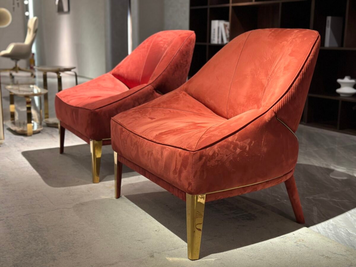 Red Velvet Chair Lounge Chair