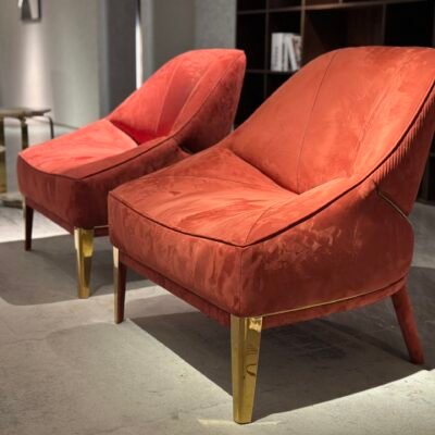 Red Velvet Chair Lounge Chair