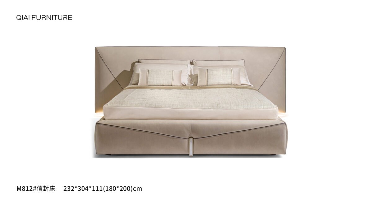Exquisite Pristine White Luxury Bed featuring a padded headboard and footboard in premium leather or fabric.