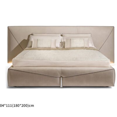 Exquisite Pristine White Luxury Bed featuring a padded headboard and footboard in premium leather or fabric.