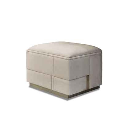 Babylon dressing stool with gold base beige fabric luxury bedroom furniture wholesale