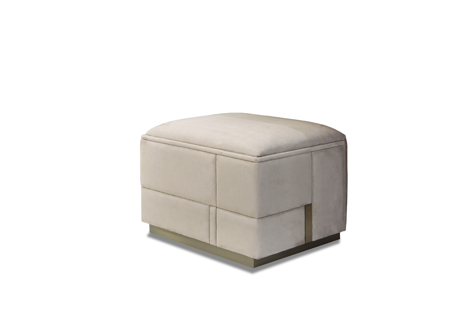 Babylon dressing stool with gold base beige fabric luxury bedroom furniture wholesale