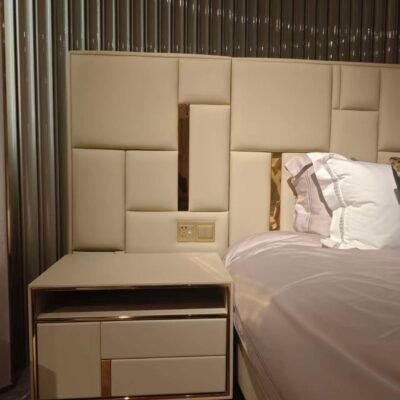 Bedroom furniture nightstand with storage light strip Babylon collection