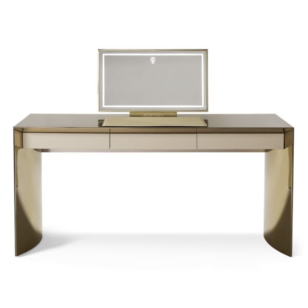 Makeup vanity set with rose gold mirror H510 finish bedroom furniture