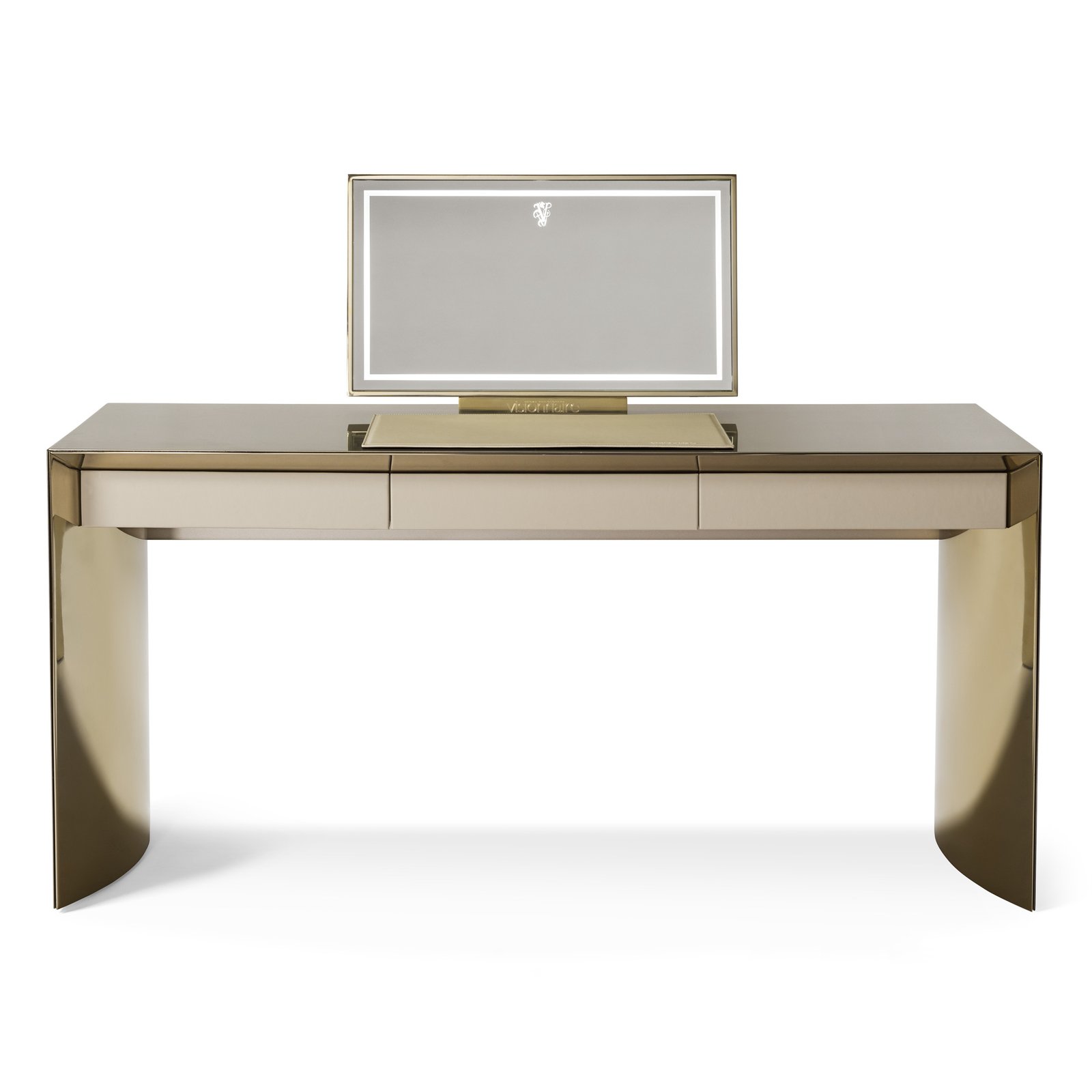 Makeup vanity set with rose gold mirror H510 finish bedroom furniture