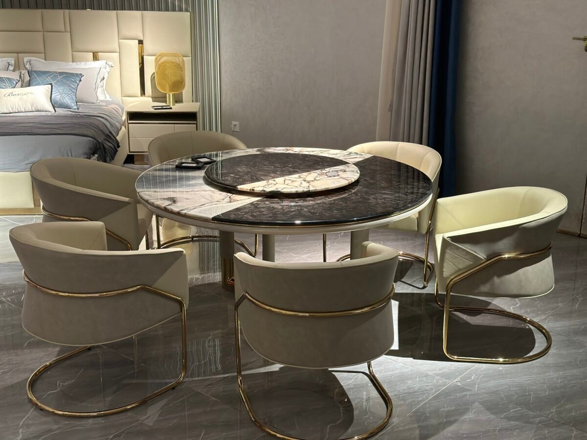 Luxury restaurant seating furniture grey upholstered dining chairs hotel dining room setting