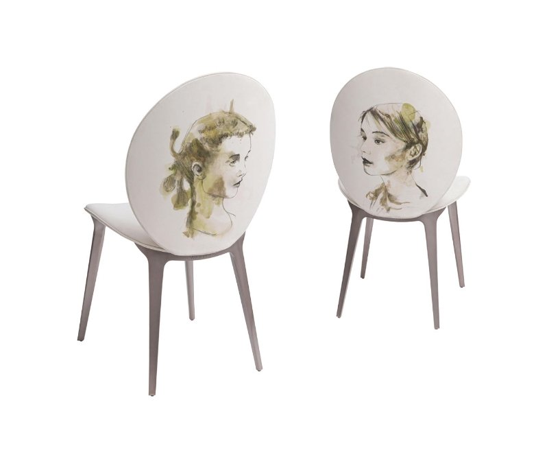 white dining chair with gold legs luxury upholstered brushed metal contemporary design hospitality