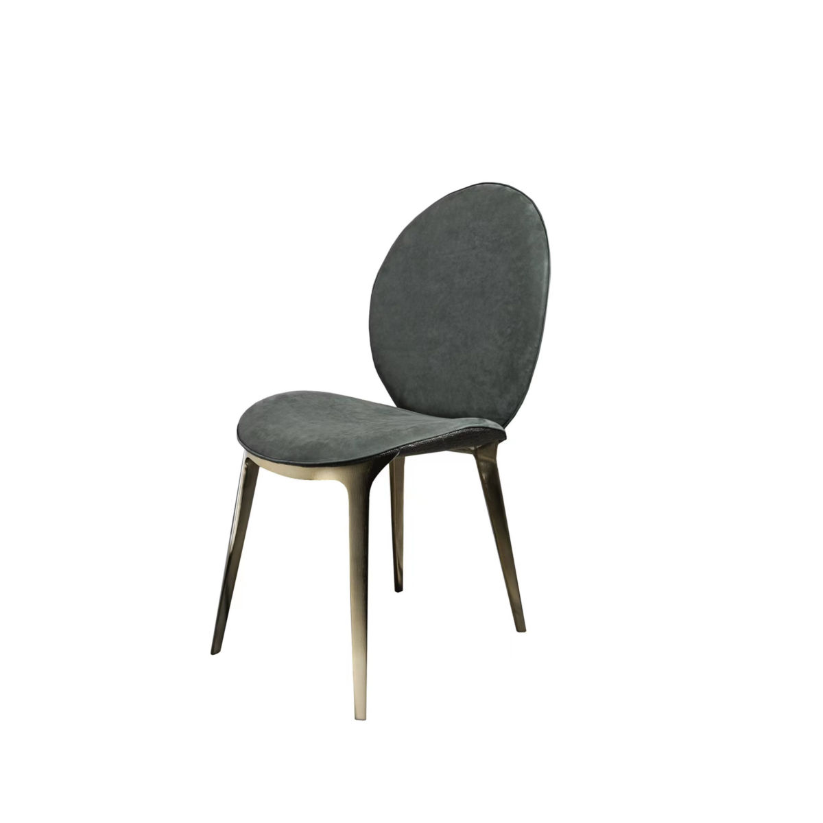 Green dining chair with gold legs luxury upholstered brushed metal contemporary design hospitality