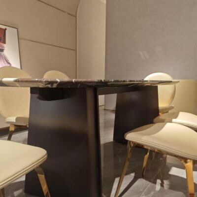 Close-up of natural mosaic stone surface showing varied stone segments and polished finish texture