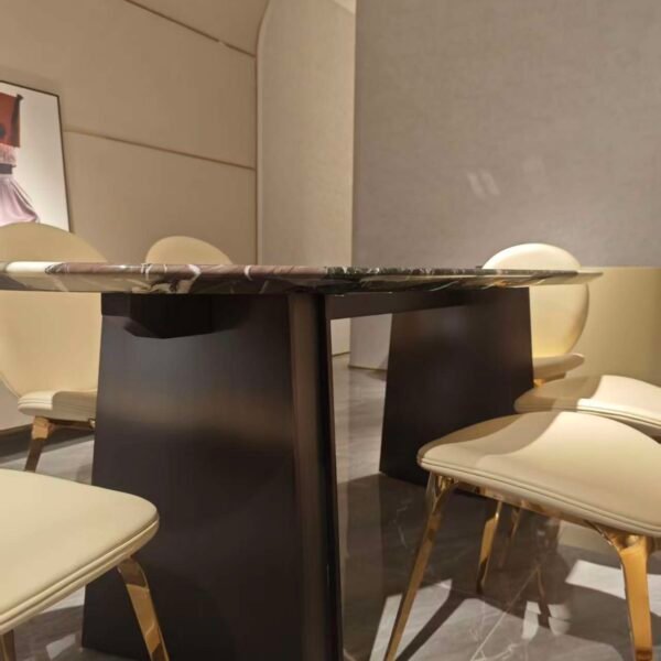 Close-up of natural mosaic stone surface showing varied stone segments and polished finish texture