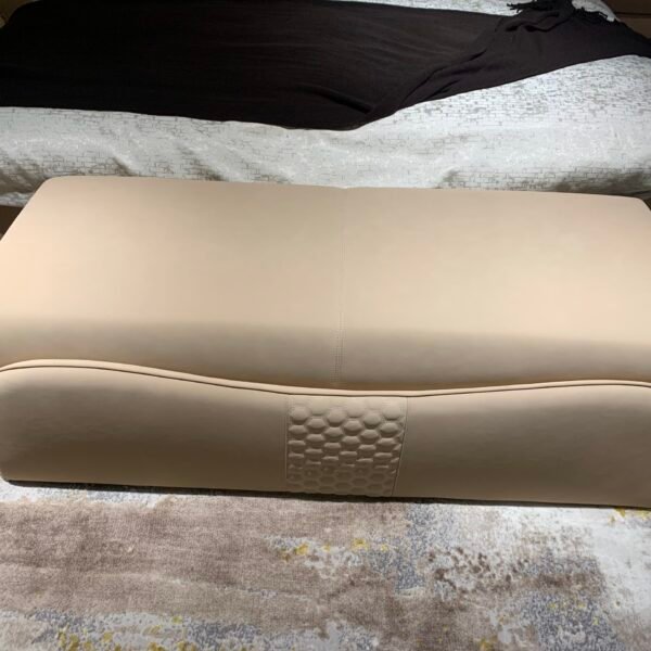 Luxury bedroom bench leather options at foot of king-size bed in boutique hotel suite