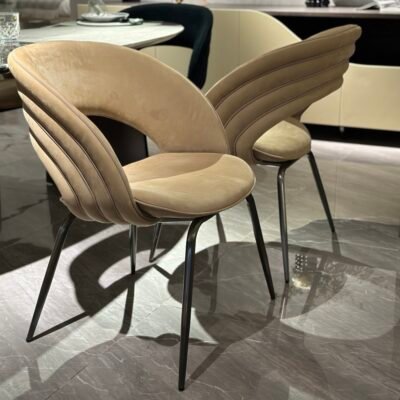 Commercial dining chair upholstery shown from multiple angles displaying curved ergonomic design specifications