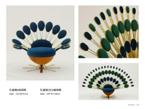 Peacock Chair Decorative Furniture | Blue Gold Luxury Accent Chair 1 13 2