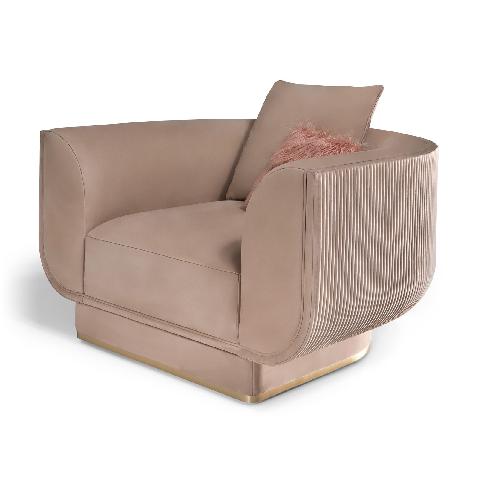 Beige velvet modern chair wide luxury hospitality furniture oversized lounge leather accent contemporary design boutique hotel commercial