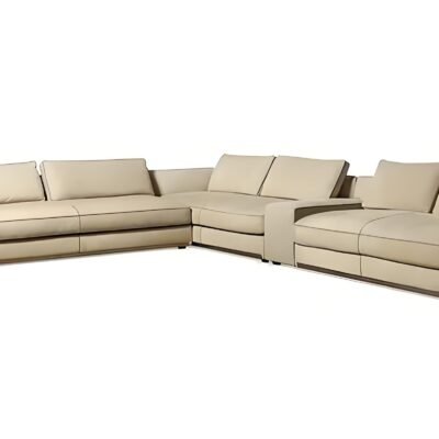 Corner sectional sofa with storage genuine leather L-shaped modern living room residential seating