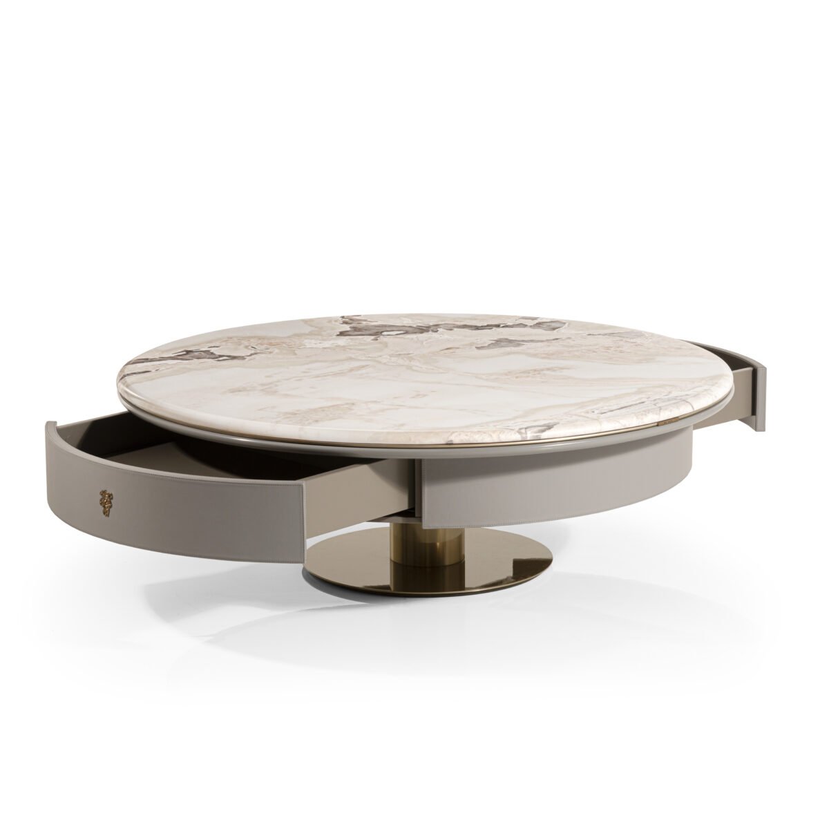 Luxury square marble coffee table 120cm gold base height 44cm dimension proportion and base construction