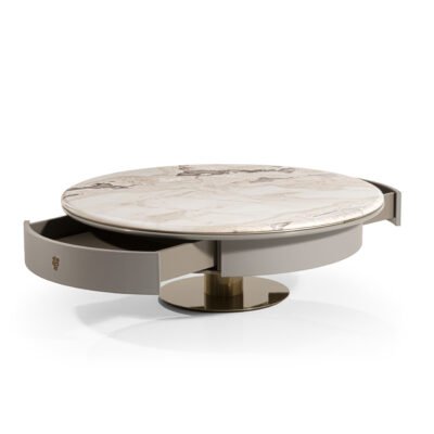 Luxury square marble coffee table 120cm gold base height 44cm dimension proportion and base construction