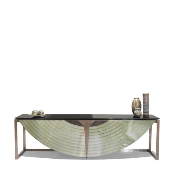 Jadeite console table blue gold sandstone hero shot green black design entrance hall 190cm jadeite hardware