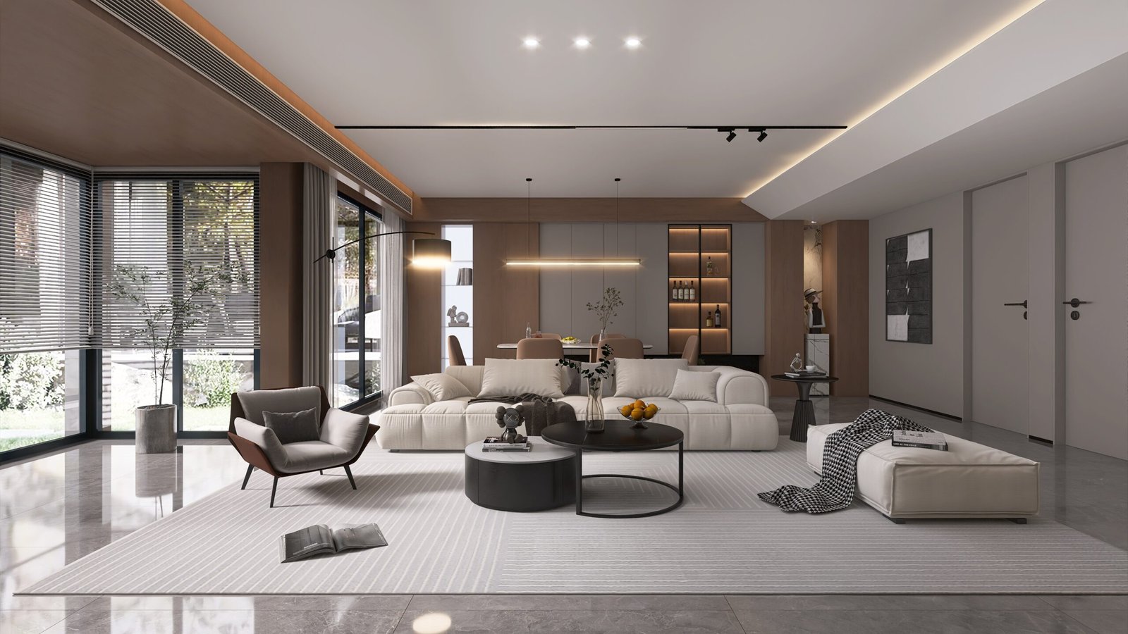 Modern Minimalist Duplex Apartment Living Space