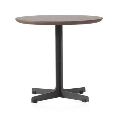 Coffee table in oreo grey marble finish, side view
