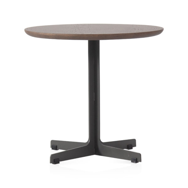 Coffee table in oreo grey marble finish, side view