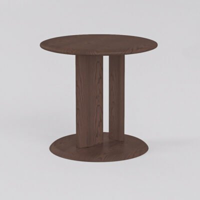 Coffee table with marble top, front view