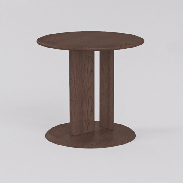 Coffee table with marble top, front view