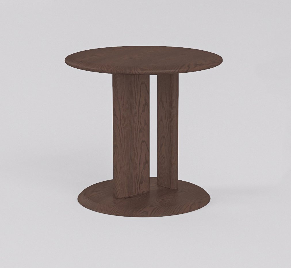 Coffee table with marble top, front view