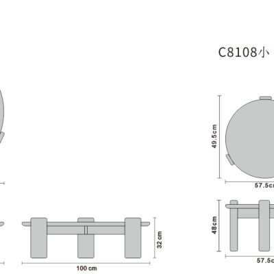 Coffee table line art on white background