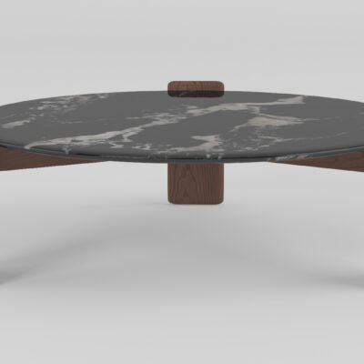 Large coffee table in napoleon stone finish, front view