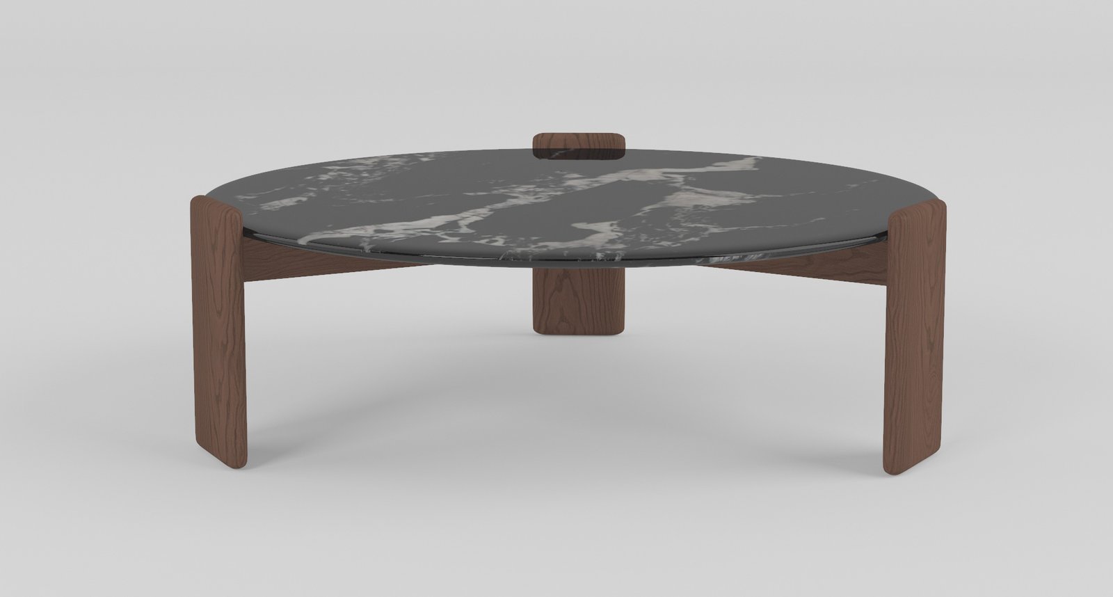 Large coffee table in napoleon stone finish, front view