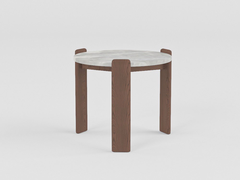 Small coffee table in jade finish, front view