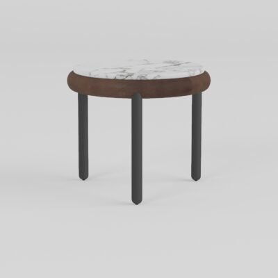 Small coffee table in soaring cloud white finish, front view