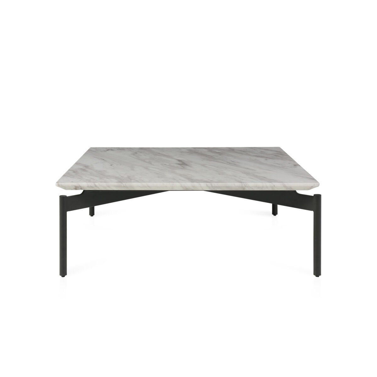 Coffee table in jazz white finish, detail view