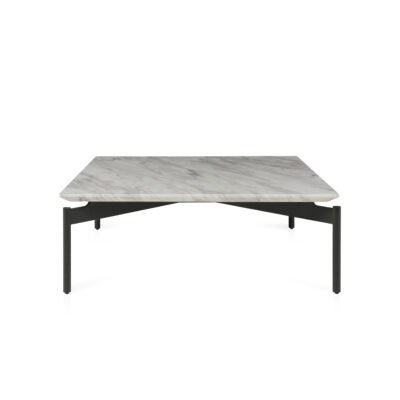 Coffee table in jazz white finish, detail view