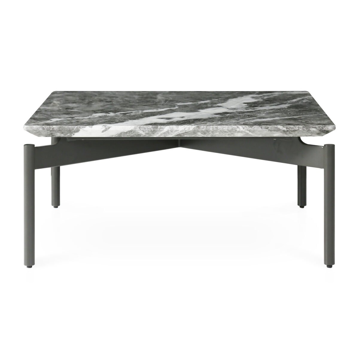 Coffee table in jazz white finish, front view