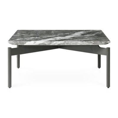 Coffee table in jazz white finish, front view