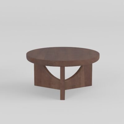 Large coffee table in wood surface finish, front view