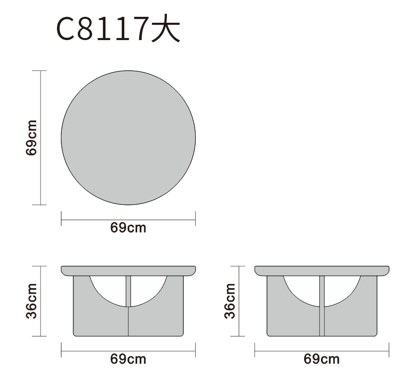 Large coffee table line art on white background