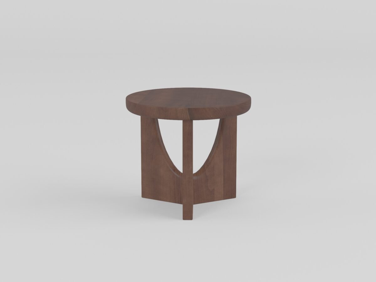 Small coffee table in wood surface finish, front view
