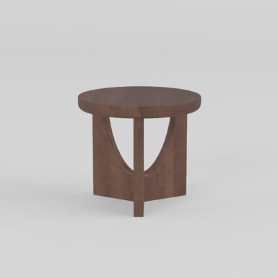 Small coffee table in wood surface finish, front view