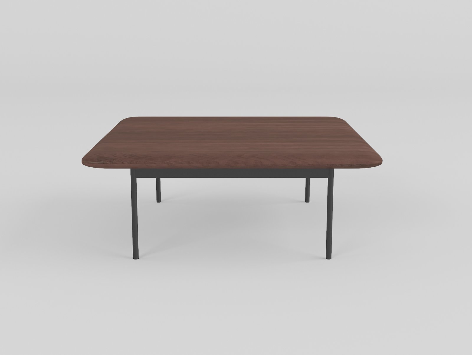 Coffee table in wood surface finish, front view