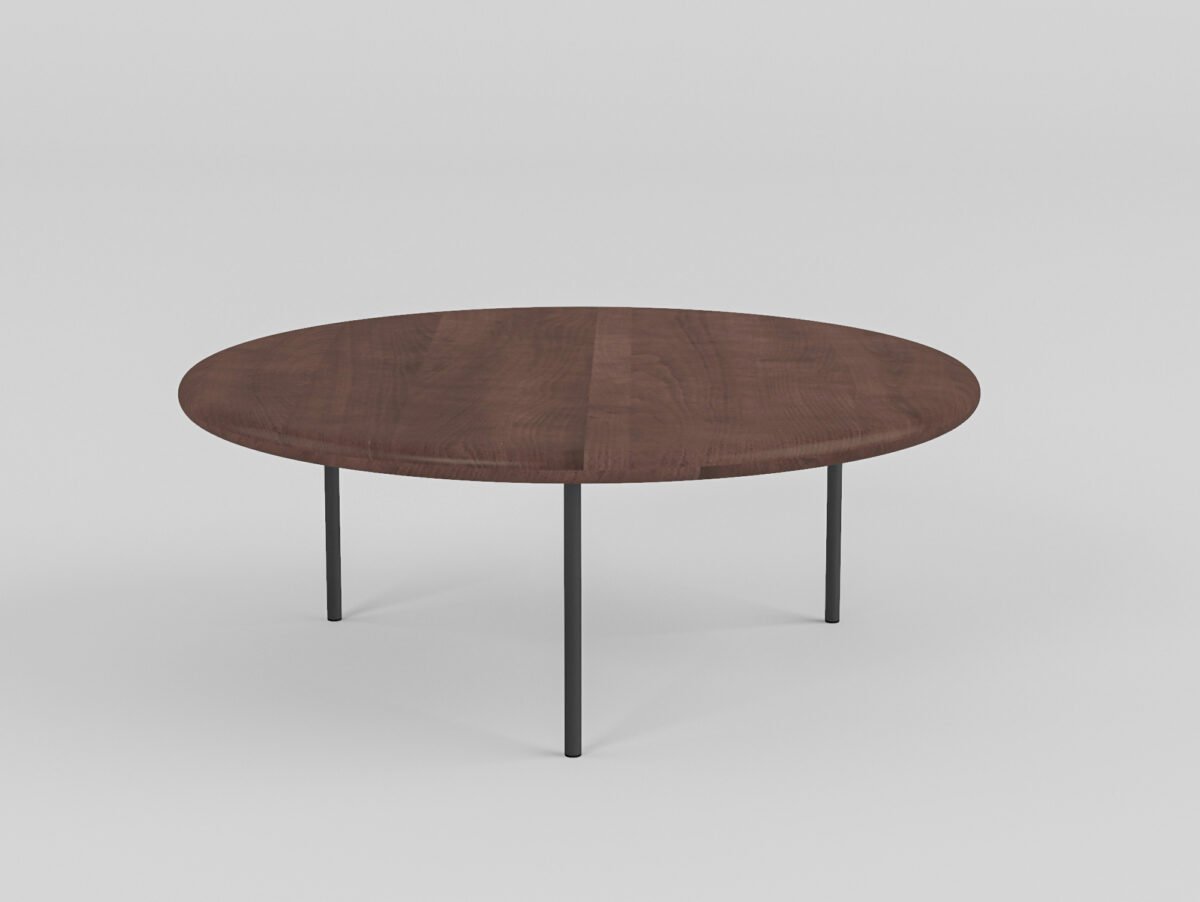 Coffee table in wood surface finish, 100cm version, front view