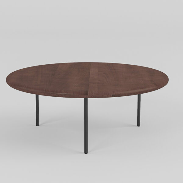 Wood Steel Table 100cm Front Coffee table in wood surface finish, 100cm version, front view