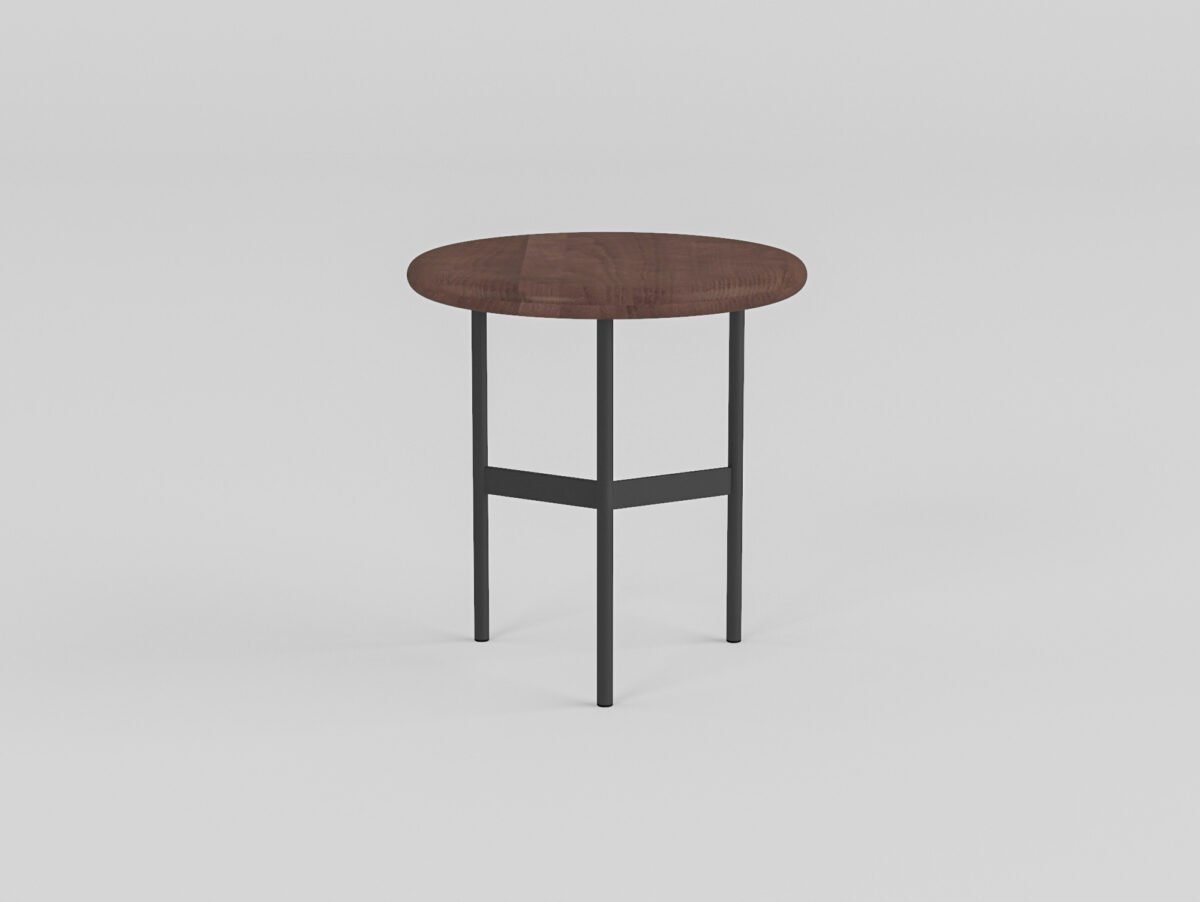 Small coffee table in wood surface finish, 50cm version, front view