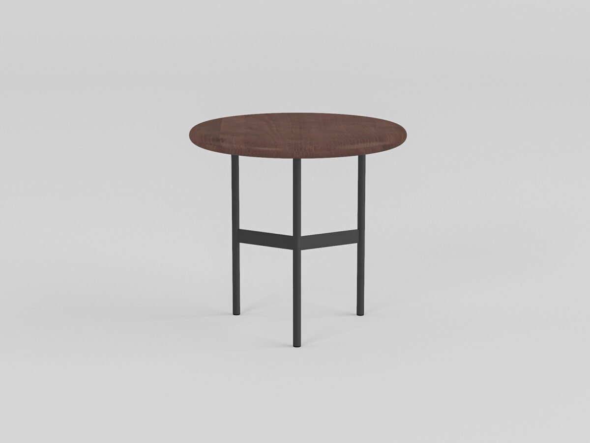 Small coffee table with marble stone top, front view