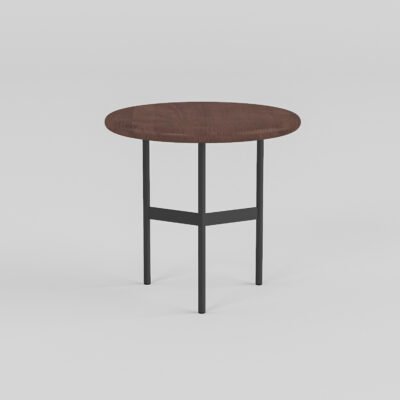 Small coffee table with marble stone top, front view