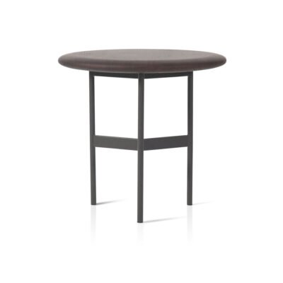 Small coffee table in wood surface finish, side view